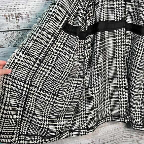 Lane Bryant 18/20 Houndstooth Jacket Peacoat Self Tie Frayed Hem Wool Pockets - Picture 9 of 13